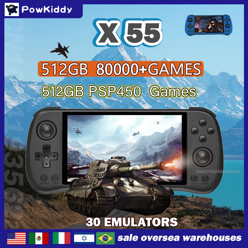 Retro Gaming Best Console - 80000 เกม 512G POWKIDDY X55 5.5