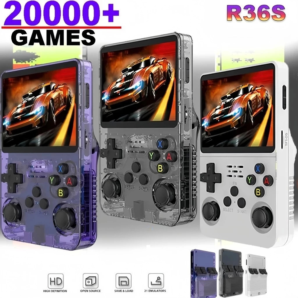 Retro Gaming Ps3 - เครื่องเล่นเกมพกพา Mini R36S ระบบ Linux พร้อมจอยเกมแบบพกพา