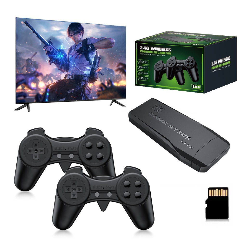 Retro Gaming Best Console - เครื่องเล่นเกมพกพา 4K Retro Game Stick พร้อมคอนโทรลเลอร์ไร้สาย