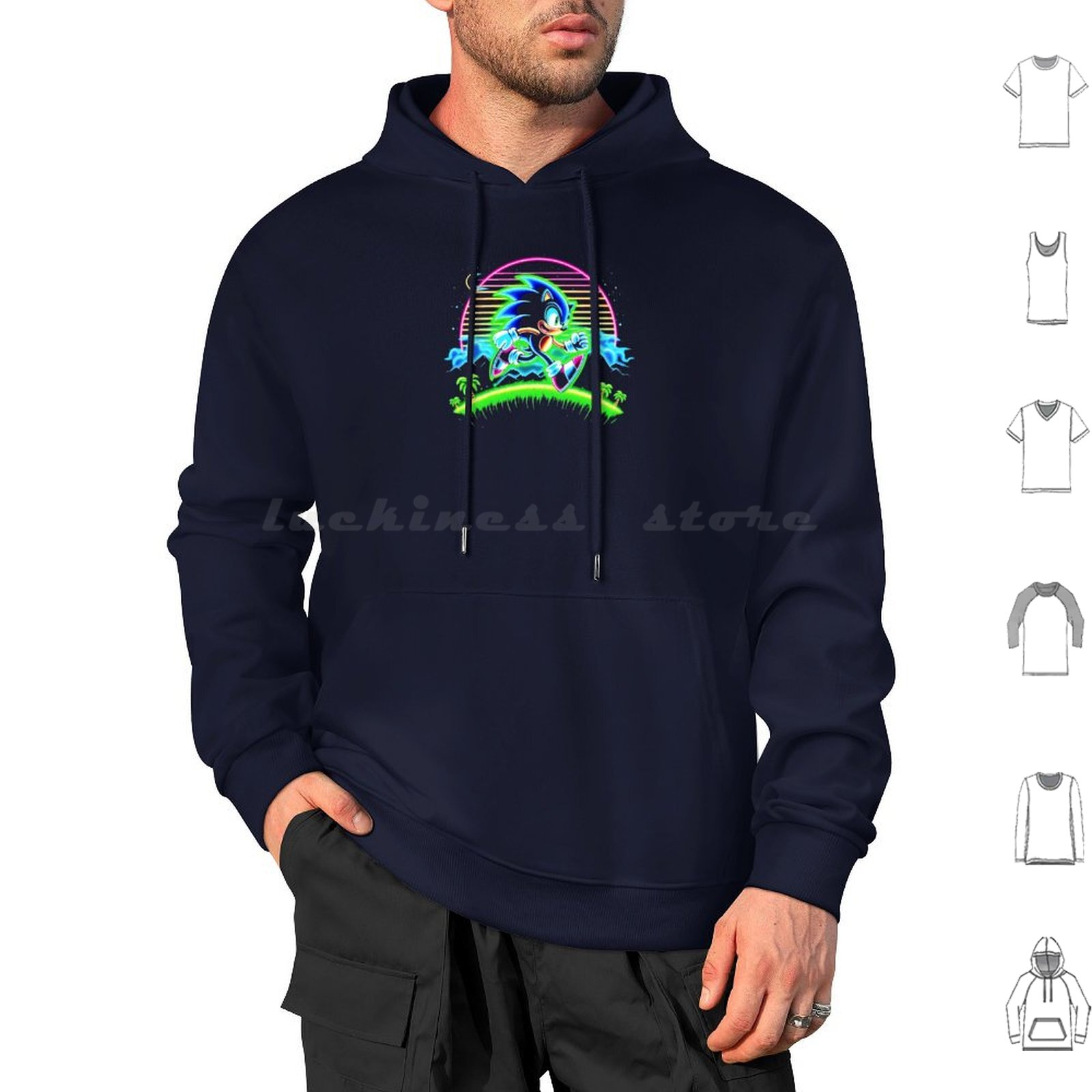 เสื้อฮู้ดนีออนแขนยาว The Hedge - Retro Gaming Icons บทวิจารณ์และราคา